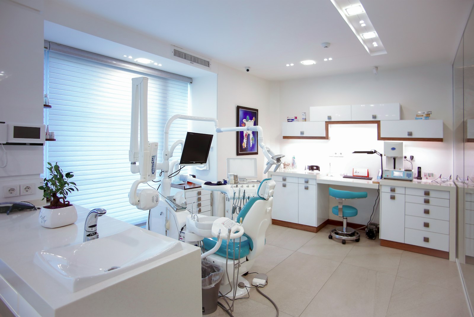 Bright, modern dental operatory